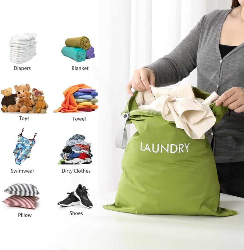 WiseBoy 4 Pack Laundry Bags, Travel Laundry Bag for Dirty Clothes, Washable Nylon Wet Dry Bag, Swimming Yoga Bathing Suit Workout Wet Dry Bags - Image 4